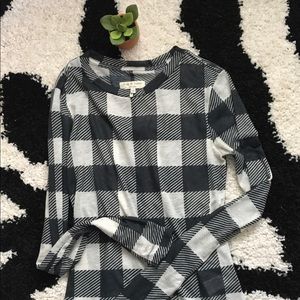 Rag & Bone Sheer Plaid Patterned Top Sz XS